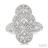1/2 Ctw Floral Geometry Round Cut Diamond Ladies Ring in 14K White Gold