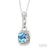 Silver Gemstone & Diamond Pendant