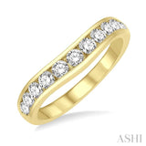 3/4 Ctw Round Cut Diamond Inlay Wedding Band in 14K Yellow Gold