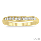 1/4 Ctw Round Cut Diamond Inlay Wedding Band in 14K Yellow Gold