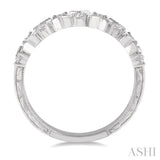 5/8 Ctw Zigzag Baguette and Round Cut Diamond Ring in 14K White Gold