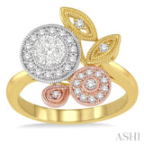 1/2 Ctw Diamond Lovebright Ring in 14K Tri Color Gold