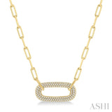 1/2 Ctw Paper Clip Round Cut Diamond Necklace in 14K Yellow Gold