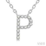 'P' Initial Diamond Pendant