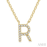 'R' Initial Diamond Pendant
