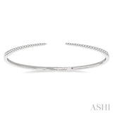 1/2 Ctw Round Cut Diamond Claw Cuff Bangle in 14K White Gold