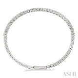 2 Ctw Round Cut Diamond Stackable Flexi Bangle in 14K White Gold