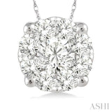 1/8 Ctw Lovebright Round Cut Diamond Pendant in 14K White Gold with Chain