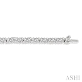 3 Ctw Zigzag Baguette and Round Cut Diamond Bracelet in 14K White Gold