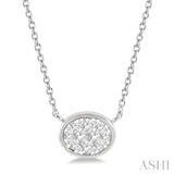 Oval Shape Lovebright Essential Diamond Necklace