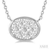 1/3 Ctw Oval Shape Lovebright Diamond Necklace in 14K White Gold