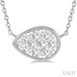 1/3 Ctw Pear Shape Lovebright Diamond Necklace in 14K White Gold