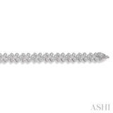 1 1/2 Ctw Floral Link Diamond Bracelet in 14K White Gold