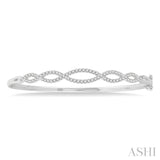 3/4 Ctw Open Infinity Round Cut Diamond Fashion Bangle in 14K White Gold