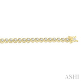 3 Ctw Round Cut Diamond Illusion Bracelet in 10K Yellow Gold