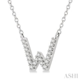 'W' Initial Diamond Pendant