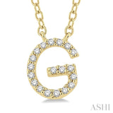 1/20 Ctw Initial 'G' Round Cut Diamond Pendant With Chain in 14K Yellow Gold