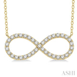 3/4 Ctw Round Cut Diamond Infinity Necklace in 14K Yellow Gold