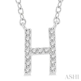 'H' Initial Diamond Pendant