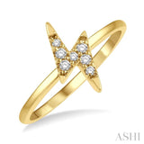 Stackable Lightning Bolt Shape Petite Diamond Fashion Ring