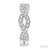 1/6 Ctw Entwined Round Cut Diamond Huggie Earrings in 14K White Gold