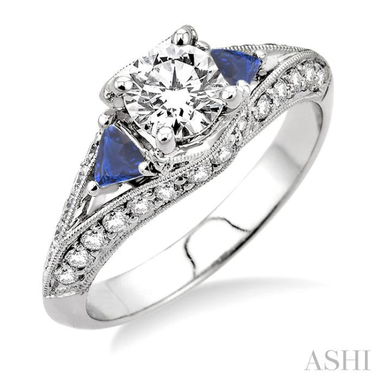 Gemstone & Diamond Engagement Ring