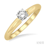 Round Cut Diamond Solitaire Ring in 14K Yellow Gold