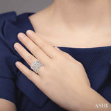 1 1/2 Ctw Diamond Fashion Ring in 14K White and Rose Gold