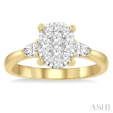 Oval Shape Lovebright Diamond Engagement Ring