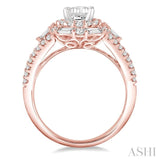 1 1/10 ctw Diamond Semi-Mount Engagement Ring in 14K Rose and White Gold