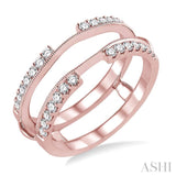 1/2 Ctw Round Cut Diamond Insert Ring in 14K Rose Gold