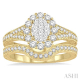 Oval Shape Lovebright Diamond Wedding Set