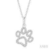 Dog Paw Petite Diamond Fashion Pendant