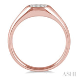 1/4 ctw Oval Shape Lovebright Diamond Ring in 14K Rose And White Gold