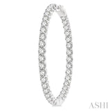 1 3/4-Inch Round Inside-Out Diamond Hoop Earrings