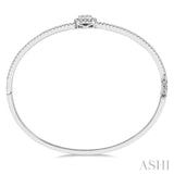 1 ctw Cushion Shape Lovebright Round Cut Diamond Stackable Bangle in 14K White Gold