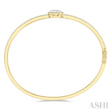 1 ctw Round Shape Lovebright Round Cut Diamond Stackable Bangle in 14K Yellow and White Gold