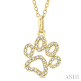 Dog Paw Petite Diamond Fashion Pendant