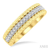 1/5 ctw Rope Border Round Cut Diamond Fashion Band in 14K Yellow Gold