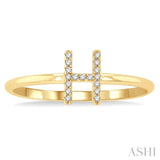 'H' Initial Diamond Ring