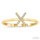 'X' Initial Diamond Ring