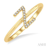 1/20 Ctw Initial 'Z' Round Cut Diamond Fashion Ring in 10K Yellow Gold