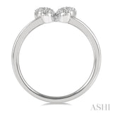 1/6 Ctw Butterfly Motif Round Cut Diamond Petite Fashion Ring in 14K White Gold