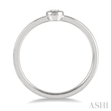 1/10 Ctw Bezel Set Round Cut Diamond Petite Fashion Ring in 10K white Gold