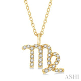 1/8 Ctw Virgo Round Cut Diamond Zodiac Pendant With Chain in 14K Yellow Gold