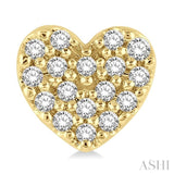 1/10 Ctw Heart Charm Round Cut Diamond Petite Fashion Earring in 10K Yellow Gold