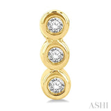 1/10 Ctw Petite Bezel Set Round Cut Diamond Fashion Stud Earring in 10K Yellow Gold