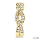 1/6 Ctw Entwined Round Cut Diamond Huggie Earrings in 10K Yellow Gold
