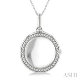 1/10 Ctw Circle Shape Round Cut Diamond Keepsake Locket Pendant With Chain in Sterling Silver