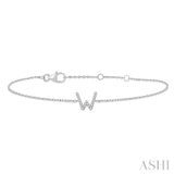 W' Initial Diamond Bracelet